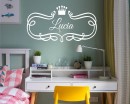 Princess Crown with Frame Decal-Girl Name Wall Decal Personalized Name Decal Nursery Wall Decor